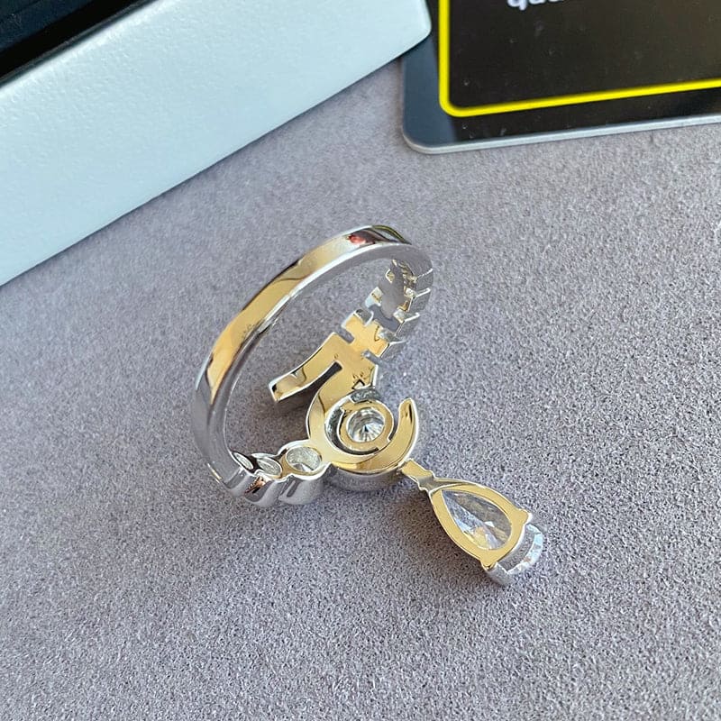 18K  Chanel Diamond No.5 Drop Ring