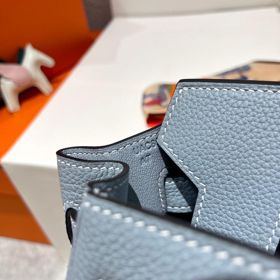 HERMES BIRKIN 30CM CLOUD BLUE TOGO LEATHER SILVER HARDWARE