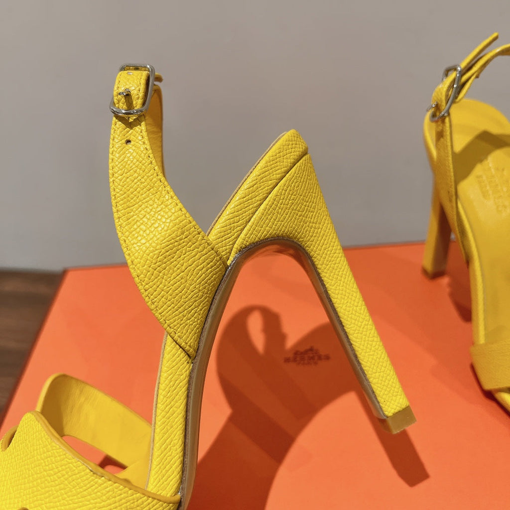 HERMES SLINGBACK SANDAL ETERNITE 105 YELLOW LAMBSKIN