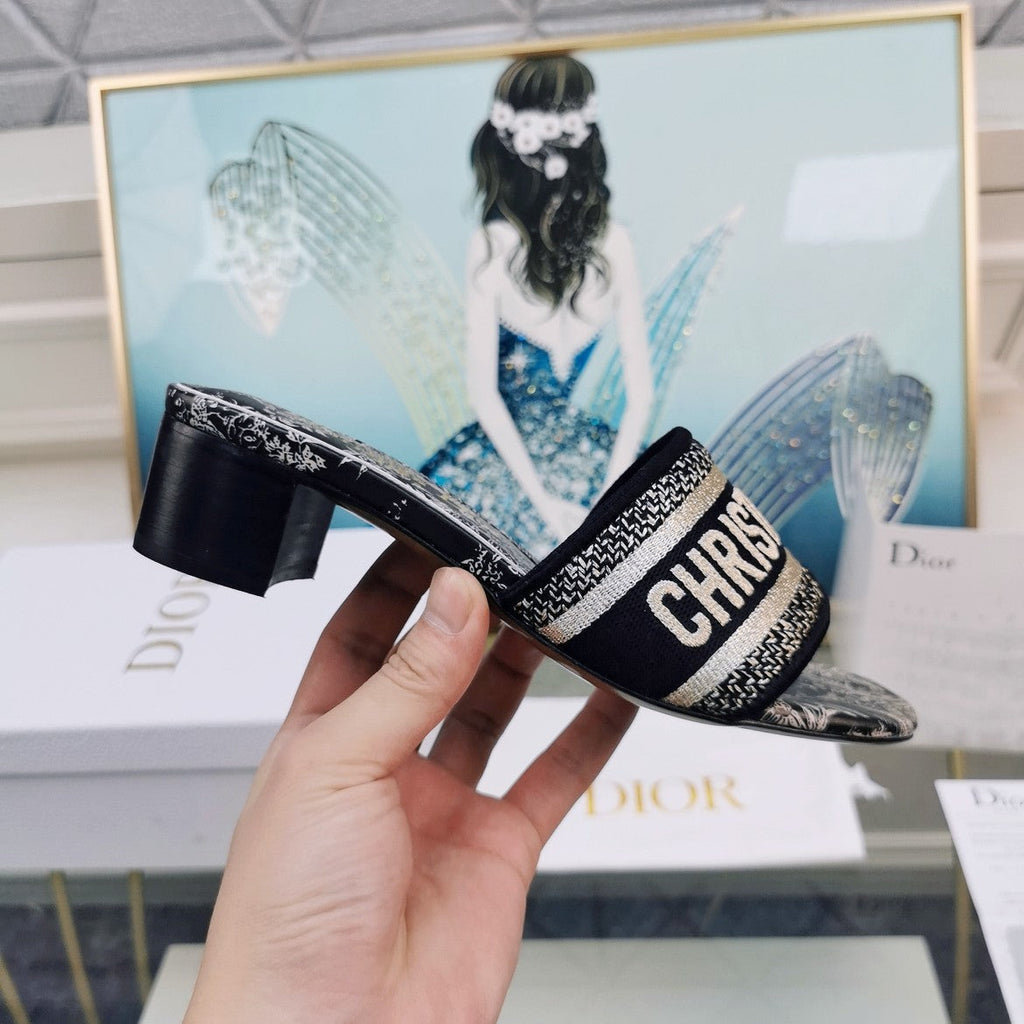 DIOR CD Mule Dway Heeled Slide 45mm Style 29
