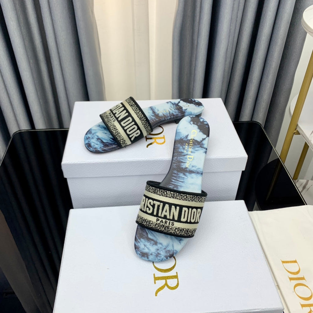 DIOR CD Mule Dway Slide 10mm Multi-motifs Style 47