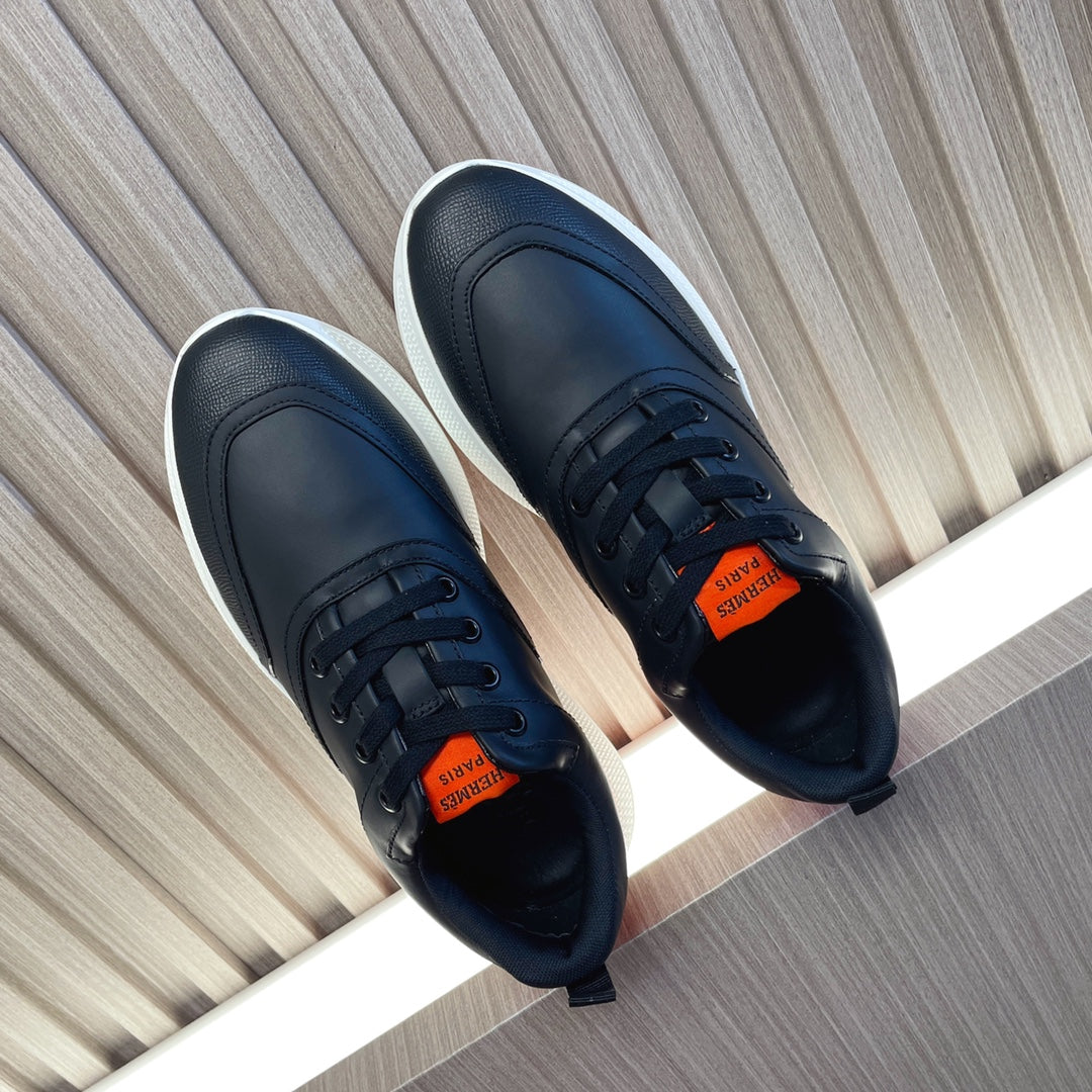 HERMES GIGA SNEAKER GLOSSY BLACK CALFSKIN