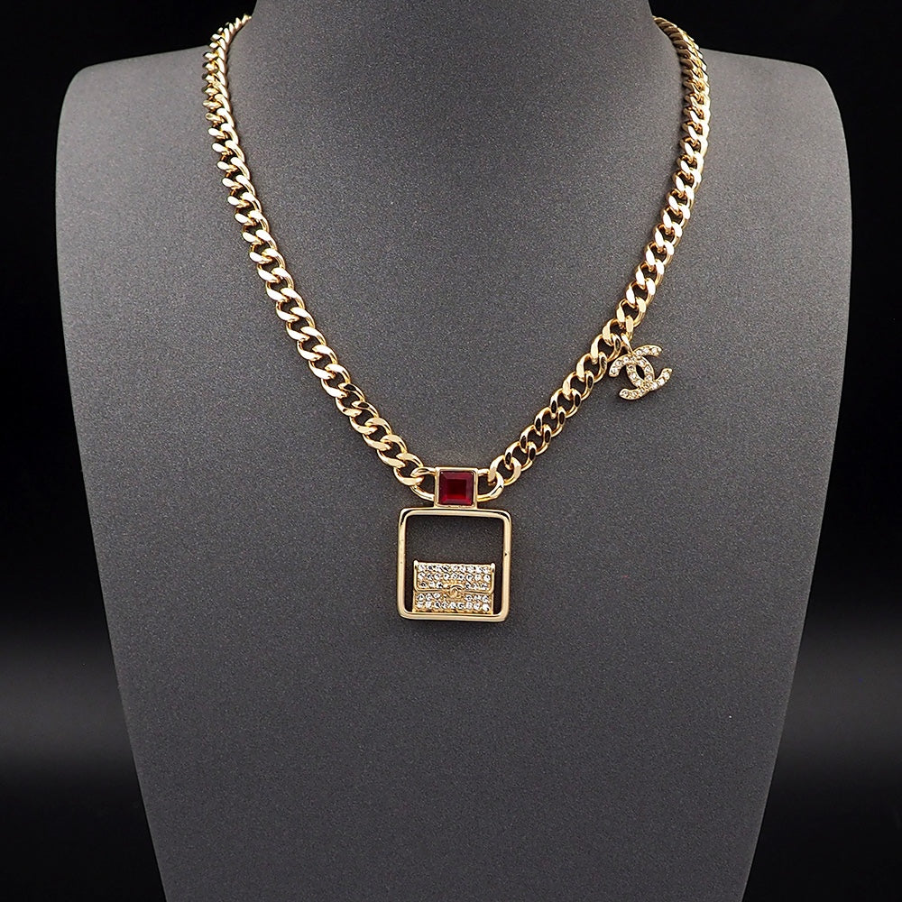 18K  Chanel Red Bag Pendant Necklace
