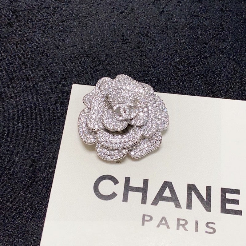 18K  Chanel Full Diamond Camellia Brooch