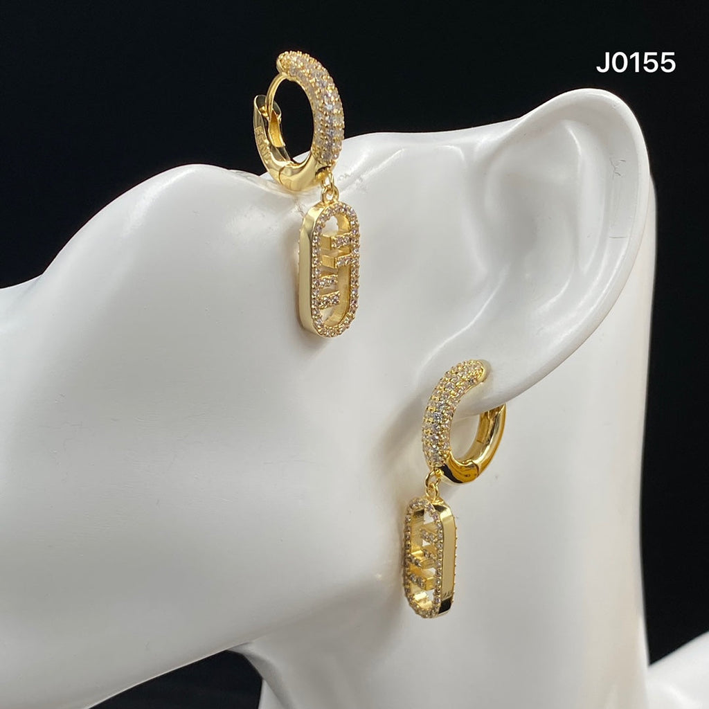 18K Fendi OLock Diamonds Earrings
