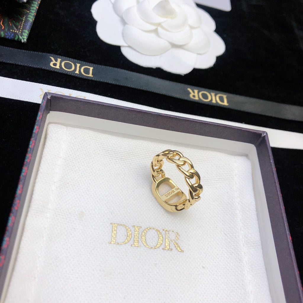 18K Petit Dior Chain Link Ring