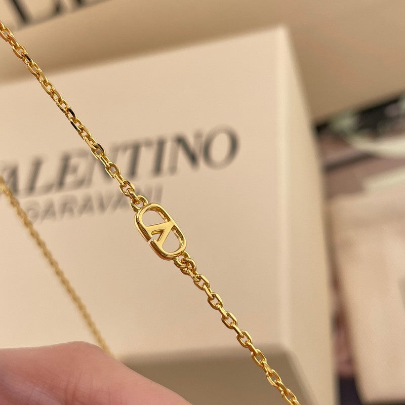 18K VLogo Red Cherry Gold Necklace