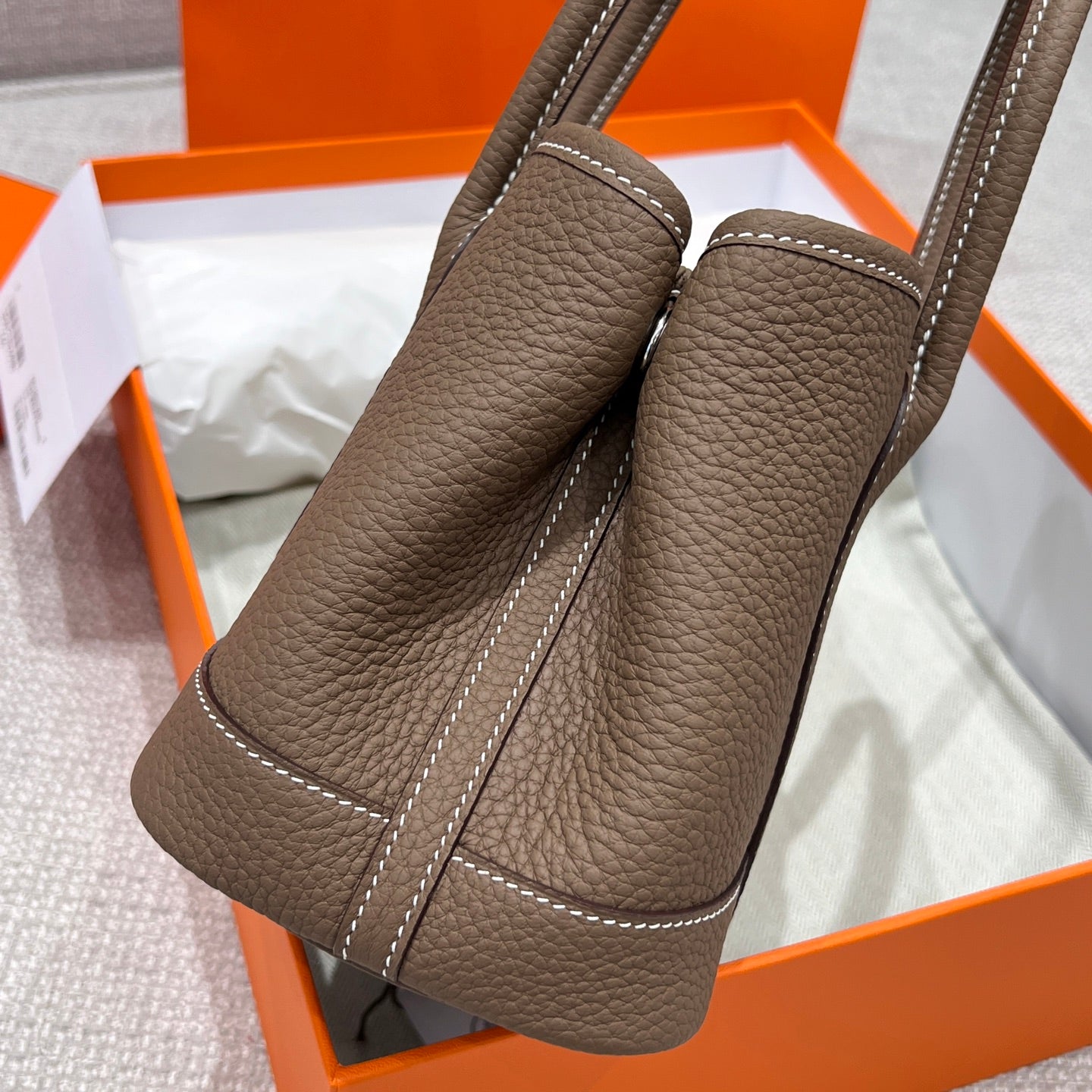 HERMES GARDEN PARTY 23CM IN DARK BROWN CALFSKIN