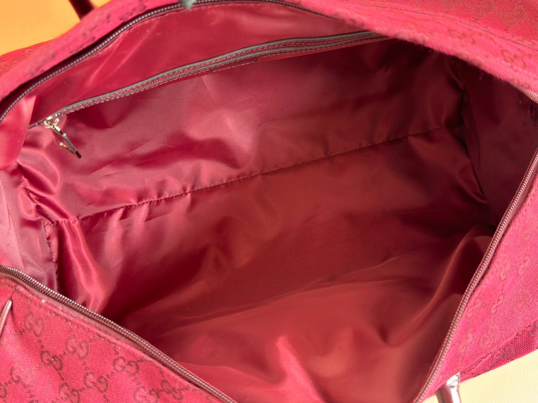 GUCCI SMALL DUFFLE BAG 42 IN ROSSO ANCORA RED  CANVAS