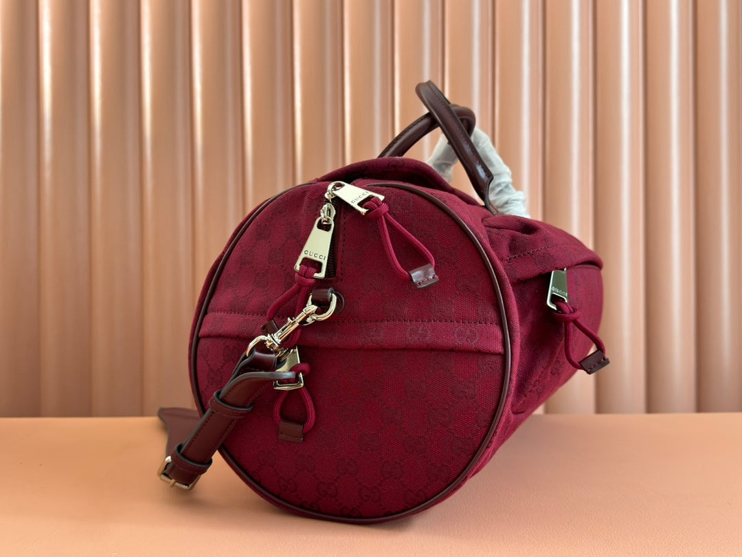 GUCCI SMALL DUFFLE BAG 42 IN ROSSO ANCORA RED  CANVAS