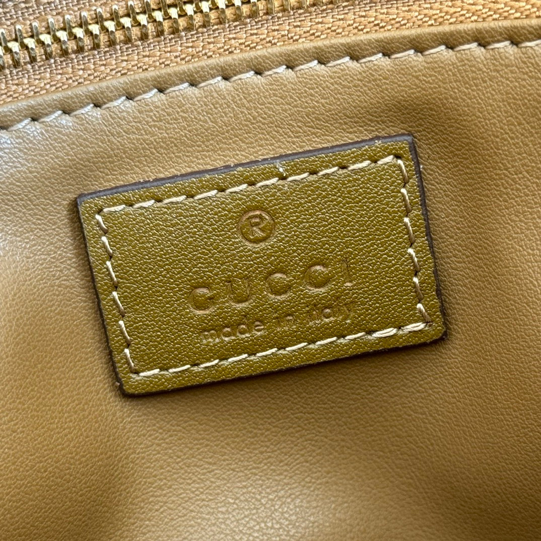 GUCCI 25S HORSEBIT 1955 30 CM IN BROWN SUEDE WITH GOLD HARDWARE